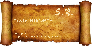 Stolz Miklós névjegykártya
